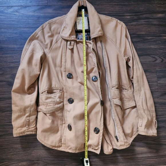 Anthropology Free People Khaki Double Breasted Asymmetrical Zipper Jacket - Picture 4 of 7